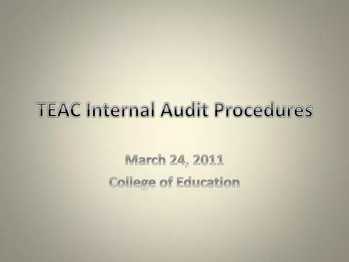 teac internal audit procedures