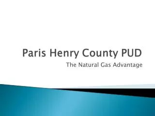 The Natural Gas Advantage