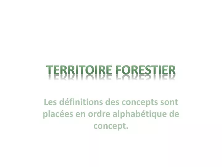 territoire forestier