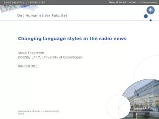 Changing language styles in the radio news