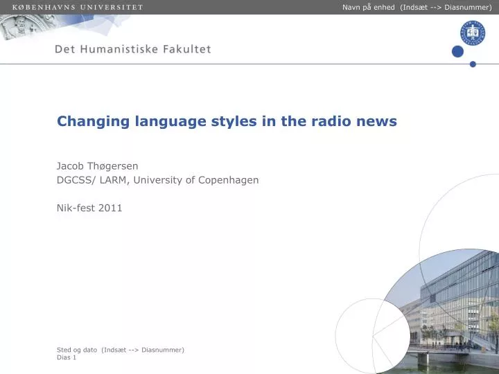 changing language styles in the radio news