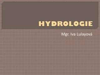 hydrologie