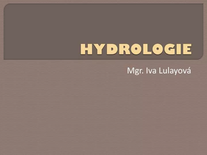 hydrologie