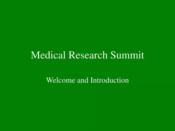 medical research summit