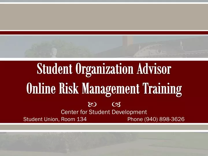 student organization advisor online risk management training