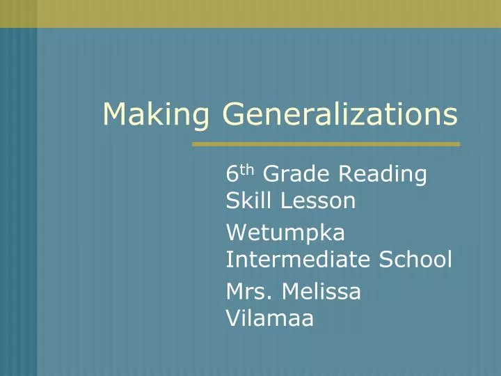 making generalizations powerpoint presentation