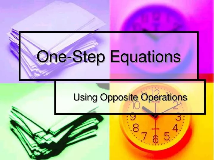 one step equations