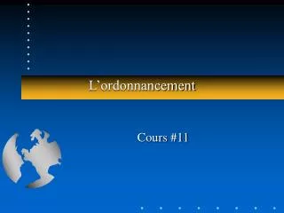 l ordonnancement
