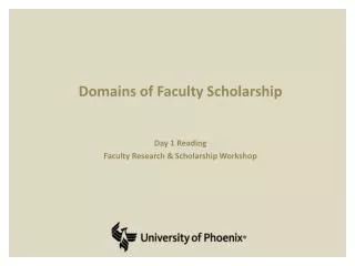Domains of Faculty Scholarship