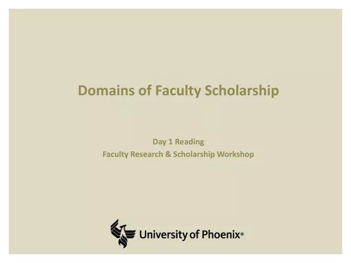 domains of faculty scholarship