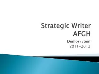 Strategic Writer AFGH
