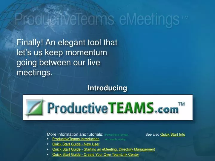 finally an elegant tool that let s us keep momentum going between our live meetings