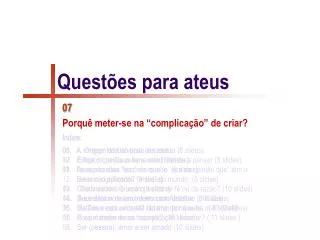 quest es para ateus