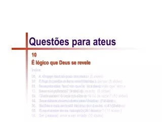 quest es para ateus