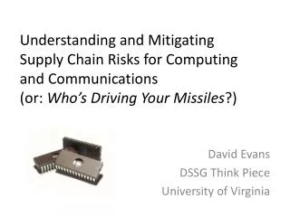 David Evans DSSG Think Piece University of Virginia
