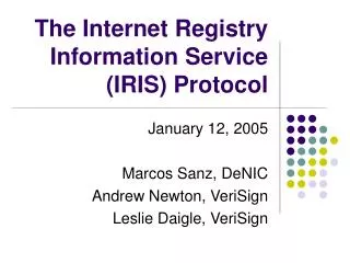 The Internet Registry Information Service (IRIS) Protocol