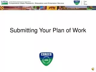 Submitting Your Plan of Work