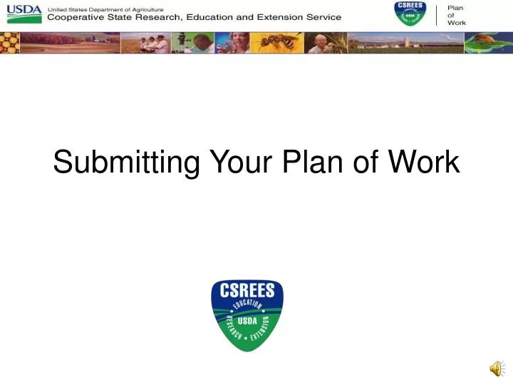 submitting your plan of work