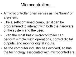 Microcontrollers ...