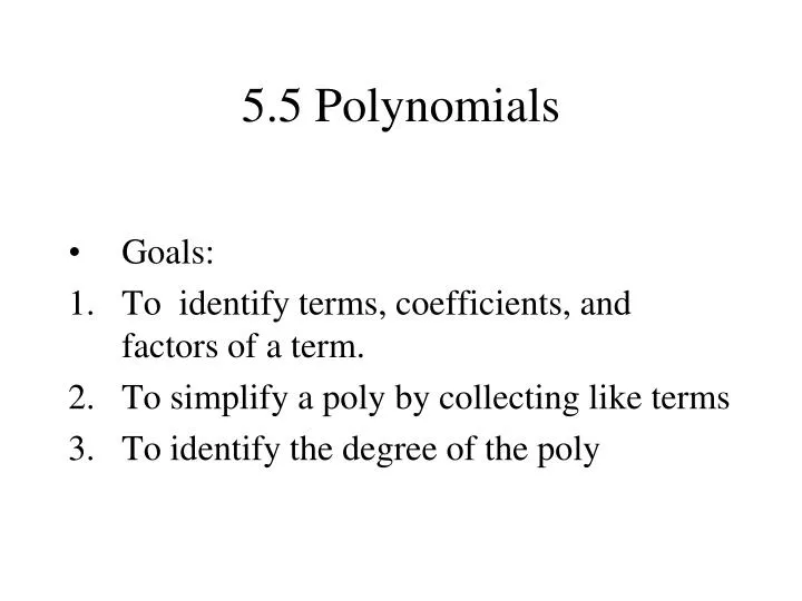 5 5 polynomials