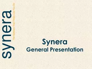 Synera General Presentation
