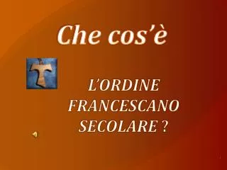l ordine francescano secolare