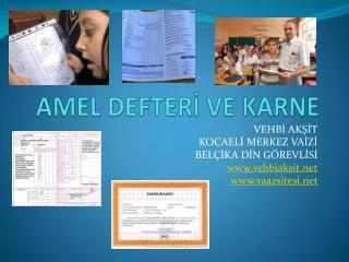 amel defter ve karne