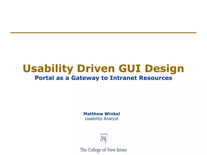usability driven gui design portal as a gateway to intranet resources