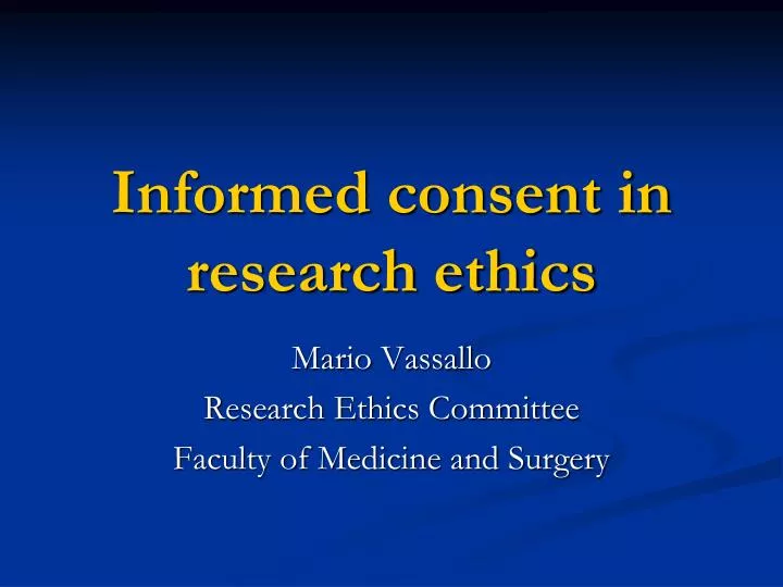 informed consent in research ethics