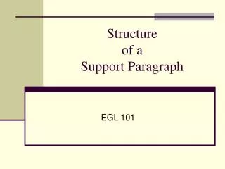 Structure of a Support Paragraph