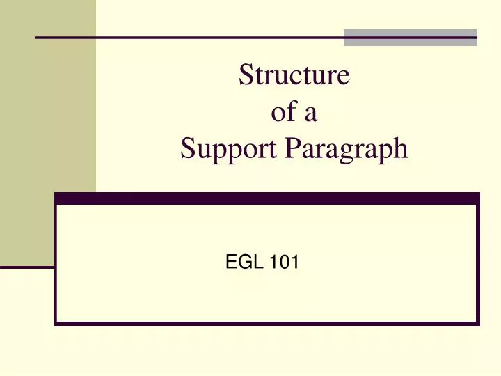 structure of a support paragraph