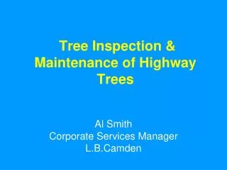 Tree Inspection &amp; Maintenance of Highway Trees