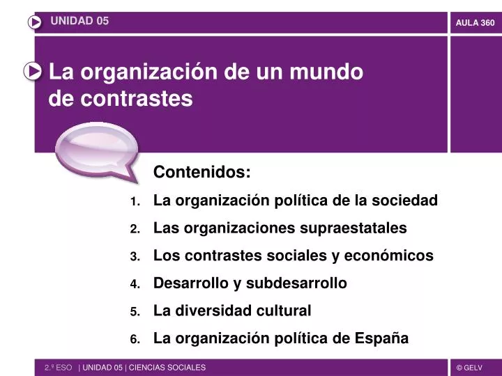 la organizaci n de un mundo de contrastes