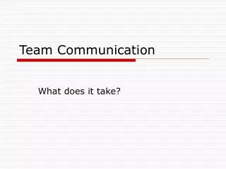 Team Communication