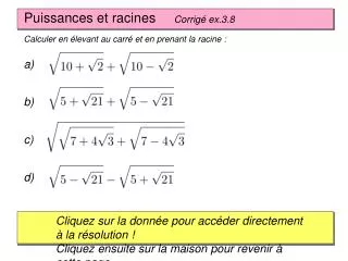 puissances et racines