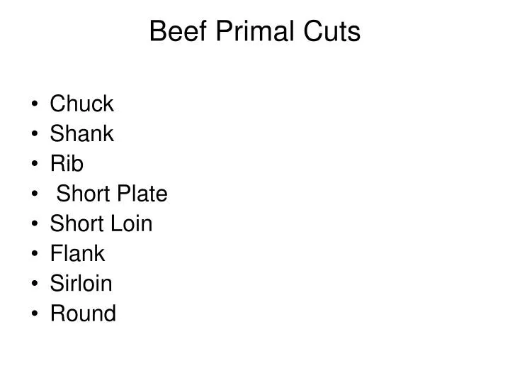 beef primal cuts