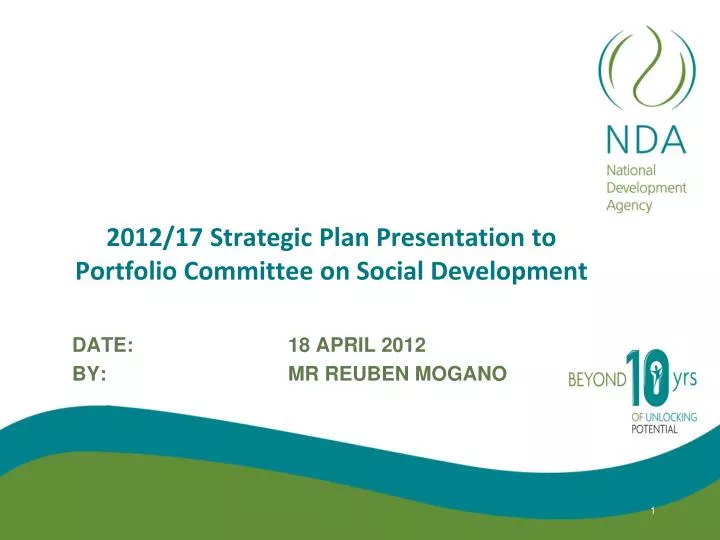 2012 17 strategic plan presentation to portfolio committee on social development