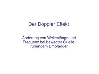 der doppler effekt