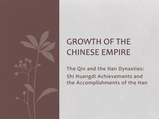 Growth of the chinese empire
