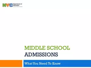 Middle School Admissions