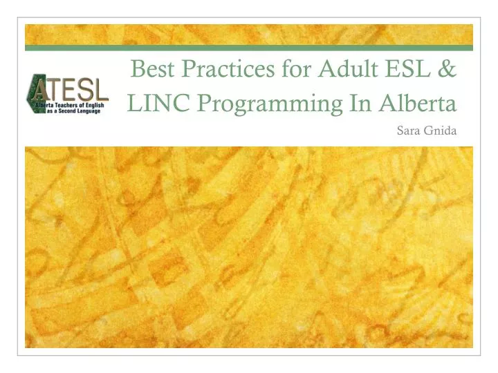 best practices for adult esl linc programming in alberta