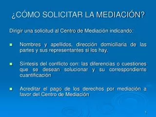 c mo solicitar la mediaci n