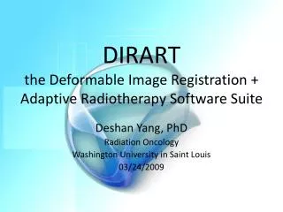 DIRART the Deformable Image Registration + Adaptive Radiotherapy Software Suite