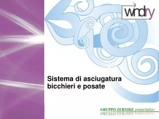 sistema di asciugatura bicchieri e posate