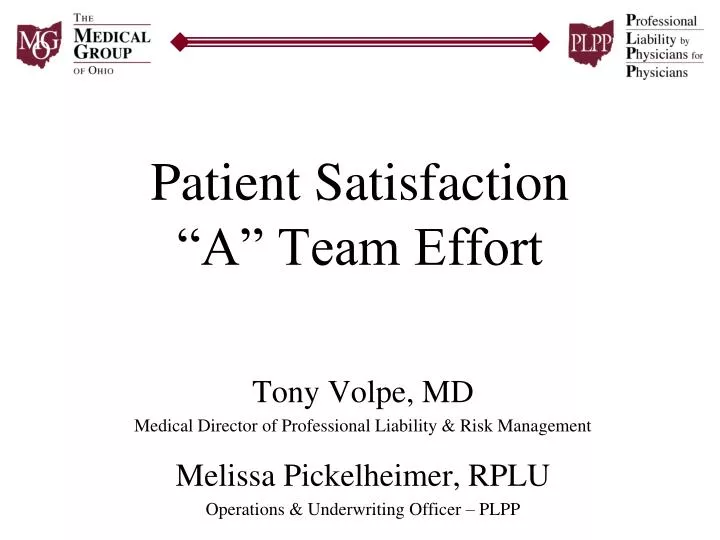patient satisfaction a team effort