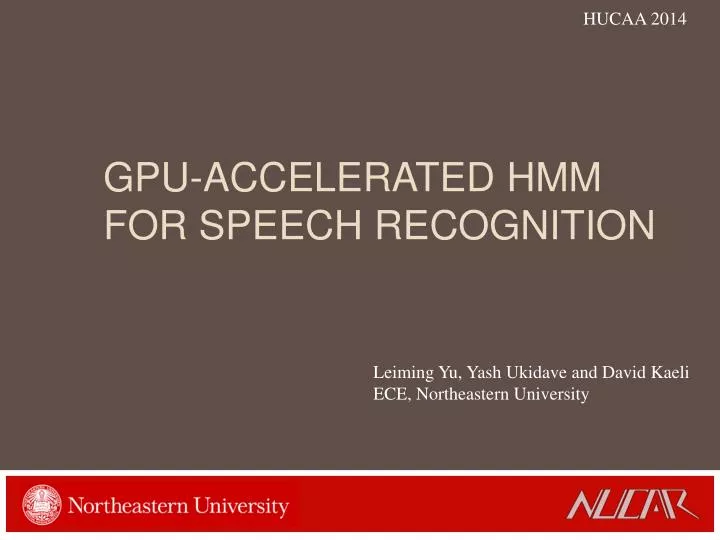 gpu accelerated hmm for speech recognition