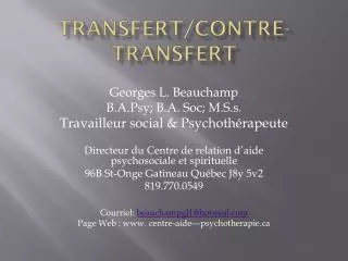 transfert contre transfert