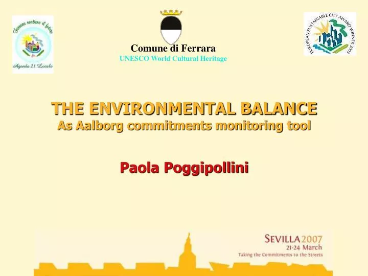 the environmental balance as aalborg commitments monitoring tool