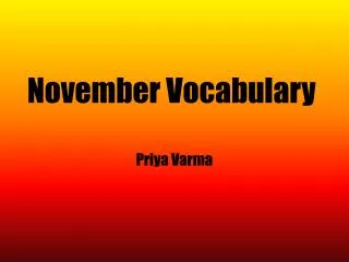 November Vocabulary