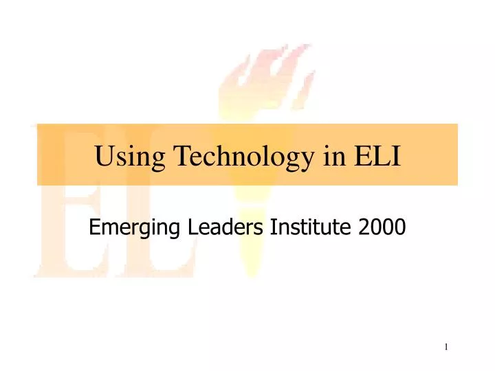using technology in eli